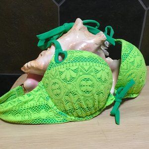 Victoria's Secret bikini top tie lace green 34A